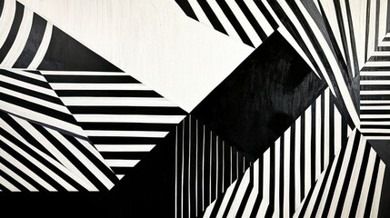Aufkleber - Abstract black and white geometric patterns create a striking visual impact.