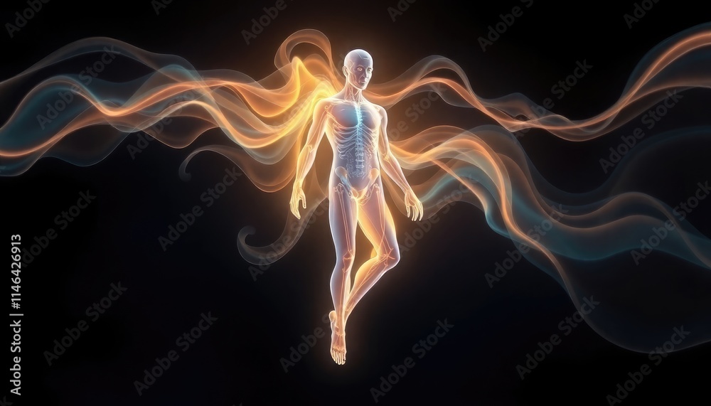 4K HD Wallpapers Glowing Abstract Human Figure Transforming Into ...