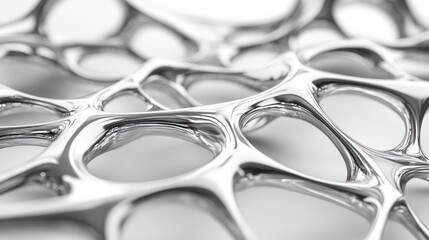 Poster - Abstract close-up of a fluid, interconnected structure resembling transparent bubbles.