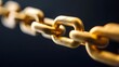 © Banstanks - A close-up of a shiny golden chain link, emphasizing strength and connection.