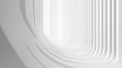 Poster - Modern architectural interior showcasing flowing white lines and light. 
