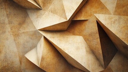 Fototapete - Abstract geometric shapes with a textured, earthy color palette.