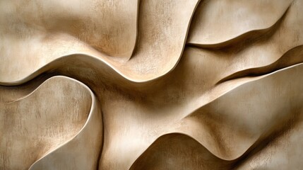 Poster - Abstract textured design with flowing curves in warm tones.