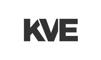 Poster - KVE logo design template with strong and modern bold text. Initial based vector logotype featuring simple and minimal typography. Trendy company identity.