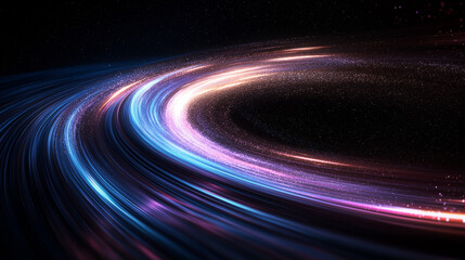 Wall Mural - cosmic swirl: abstract nebula, glowing light trails
