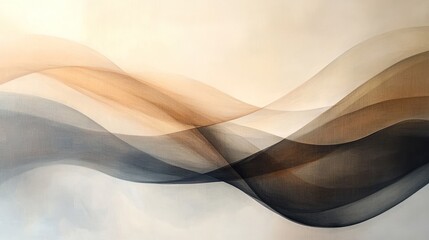 Aufkleber - Abstract waves in soft hues create a serene and calming visual effect.