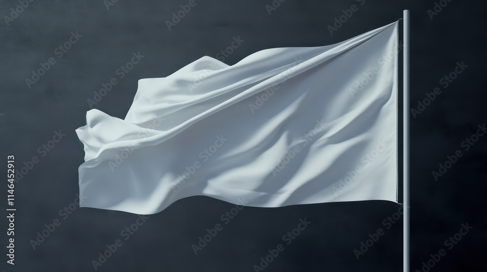 Brand identity design featuring a blank white flag template for ...