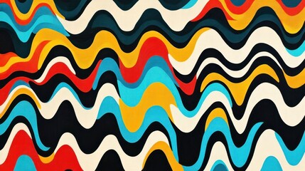 Aufkleber - Abstract wavy pattern with vibrant colors creating a dynamic visual effect.