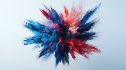Aufkleber - An explosion of vibrant blue, red, and pink powder creating an artistic visual effect.