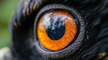 Aufkleber - Close-up of a bird's eye showcasing intricate details and vibrant colors.