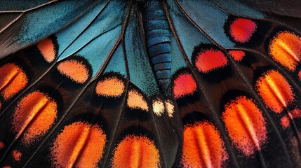 Poster - Close-up of a butterfly's colorful wing pattern showcasing intricate details.