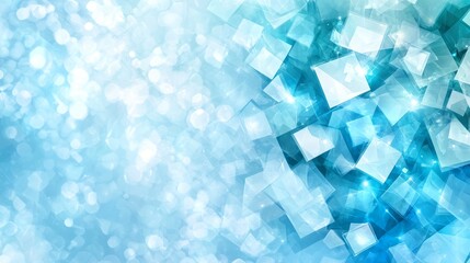 Poster - Abstract Blue Crystal Cubes Background Design