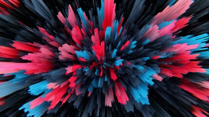 Poster - Abstract Burst of Vibrant Colors and Light Rays