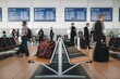 © Paull - blurry background of waiting room atmosphere in international airport, people walking back and forth, blurred motion.
