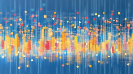 Poster - Abstract Data Visualization Colorful Digital Cityscape