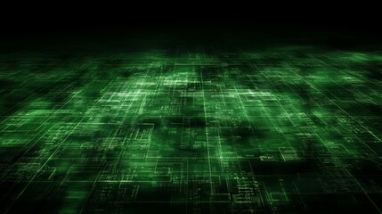 Poster - Abstract Digital Green Circuit Board Network Data Flow