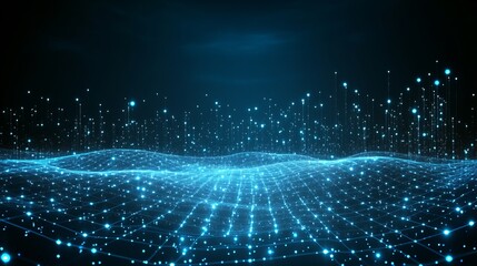 Poster - abstract digital network landscape visualization