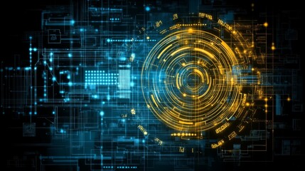 Poster - Abstract Digital Network Technology Interface Design