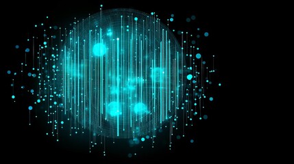 Poster - Abstract Digital Sphere Data Network Visualization