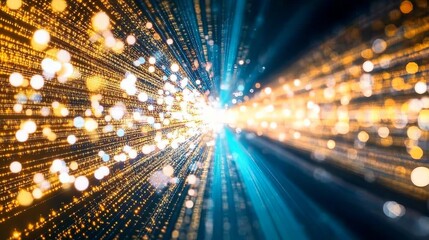 Aufkleber - abstract digital tunnel of light and data streams (2)