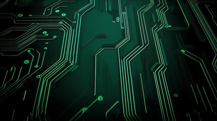 Poster - Abstract Green Circuit Board Technology Background