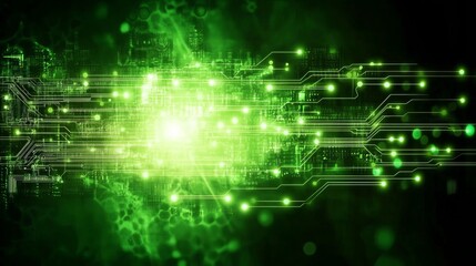 Poster - Abstract Green Technology Circuit Board Background