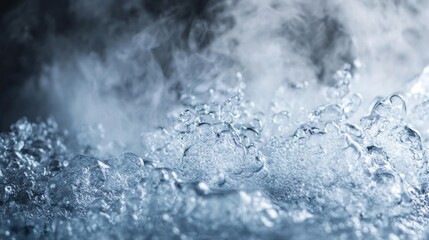 Poster - Close-up of bubbling water with steam, highlighting movement and texture.