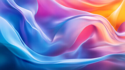Poster - Colorful waves of fabric create a soft, dynamic background for design. 