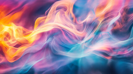 Poster - Colorful abstract waves flow and intertwine in a vibrant display of light and motion. 