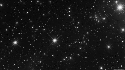 Wall Mural - Dark night sky filled with countless twinkling stars of varying brightness and sizes.