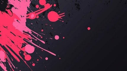 Poster - Red, Gray, and Pink Abstract Grunge Texture Patterns with Bold Paint Marks on Black Background. Dynamic Artistic Concept for Modern Design and Creative Decoration