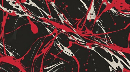 Poster - Red, Gray, and Pink Abstract Grunge Texture Patterns with Bold Paint Marks on Black Background. Dynamic Artistic Concept for Modern Design and Creative Decoration