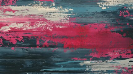Poster - Red, Gray, and Pink Abstract Grunge Texture Patterns with Bold Paint Marks on Black Background. Dynamic Artistic Concept for Modern Design and Creative Decoration