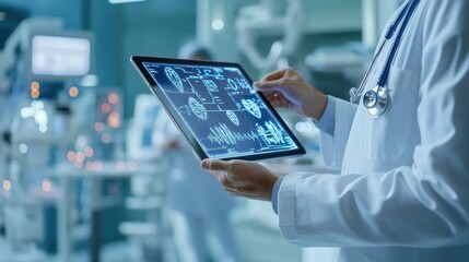 Poster - A healthcare worker securely sharing patient reports through a digital interface