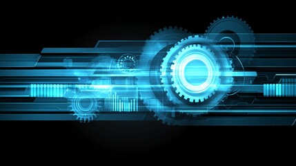 Poster - Abstract Technology Gears and Circuits Background