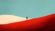 © Halfjoy - Solitary Figure Ascending Red And White Dunes