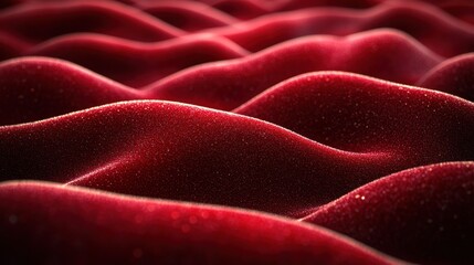 Poster - Close-up of textured red waves resembling fabric or natural formations.