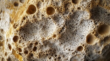 Aufkleber - Close-up view of a porous, textured surface resembling geological formations.