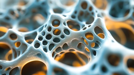 Aufkleber - Close-up view of intricate cellular structures resembling a porous material.