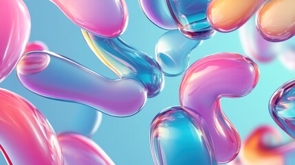 Poster - Colorful abstract shapes in a fluid design, creating a vibrant, modern aesthetic.