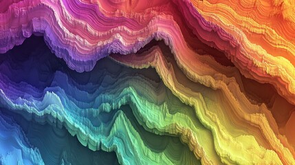 Aufkleber - Colorful abstract waves in vibrant hues, creating a visually striking texture.