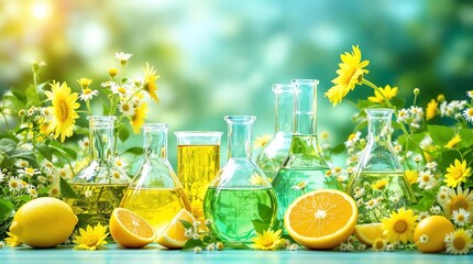 Poster - Innovative Biotechnology Background with DNA Strands Molecular Structures and Genetic Research Elements
