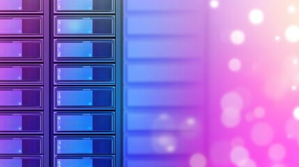 Poster - Data Center Server Racks with Soft Bokeh Background