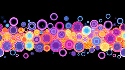 Abstract colorful circles on a black background