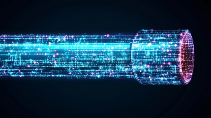 Poster - futuristic data stream cybernetic flow of information