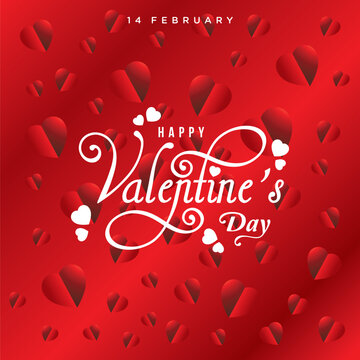 Happy valentine day Vector illustration banner.