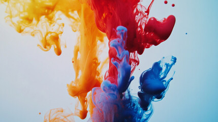 Poster - Vivid colors swirl together in a creative liquid art display. 
