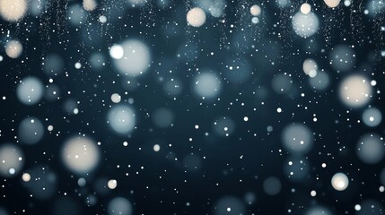 Poster - Abstract Design of White Powder Particles on a Dark Background with Soft Bokeh Effects for Creative Use