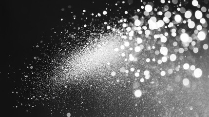 Poster - Abstract Design of White Powder Sprinkling with Bokeh Effect on Dark Background for Creative Projects