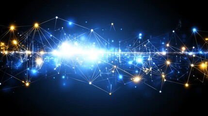 Poster - Global Network Connection Abstract Visualization